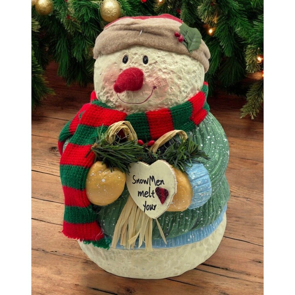 Vintage Snowman Christmas Figurine Snowmen Melt Your Heart Rustic Folk Art